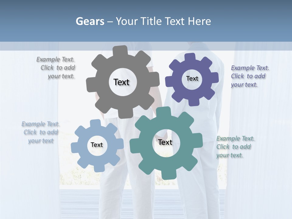 A Couple Of People Standing Next To Each Other PowerPoint Template