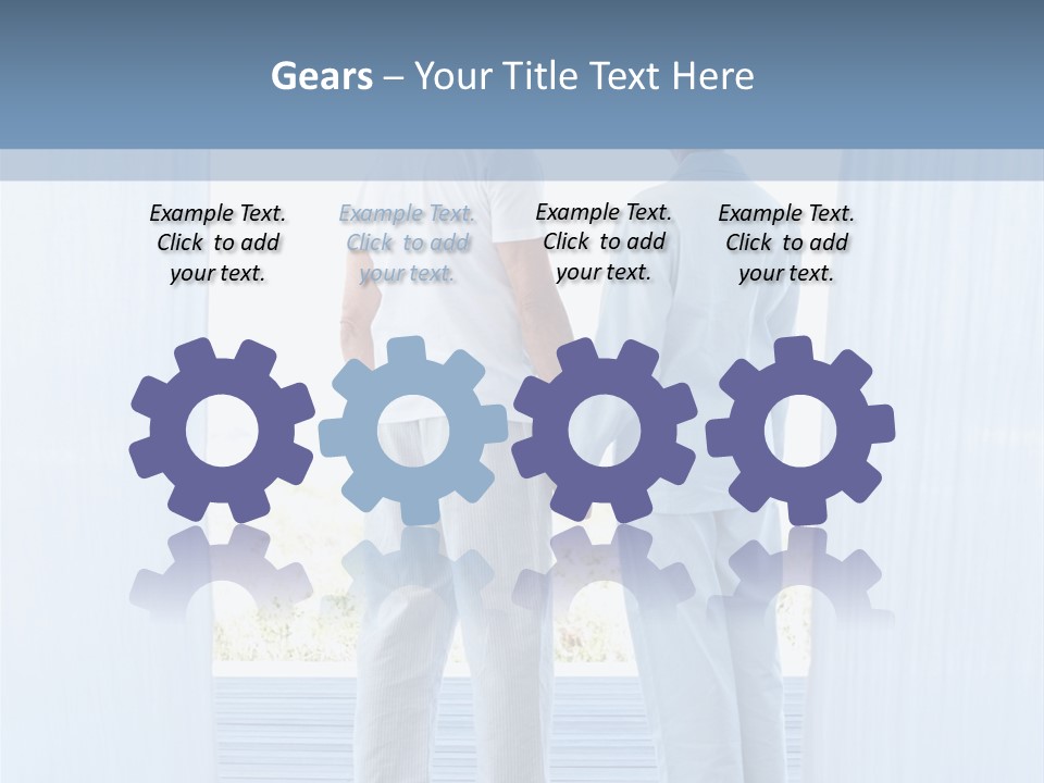 A Couple Of People Standing Next To Each Other PowerPoint Template