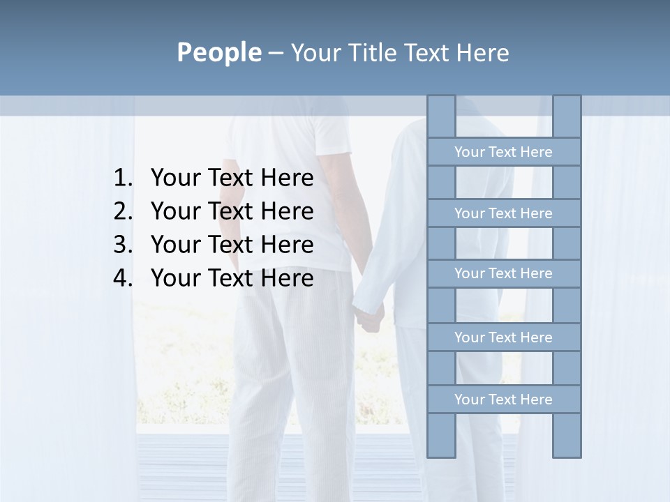 A Couple Of People Standing Next To Each Other PowerPoint Template