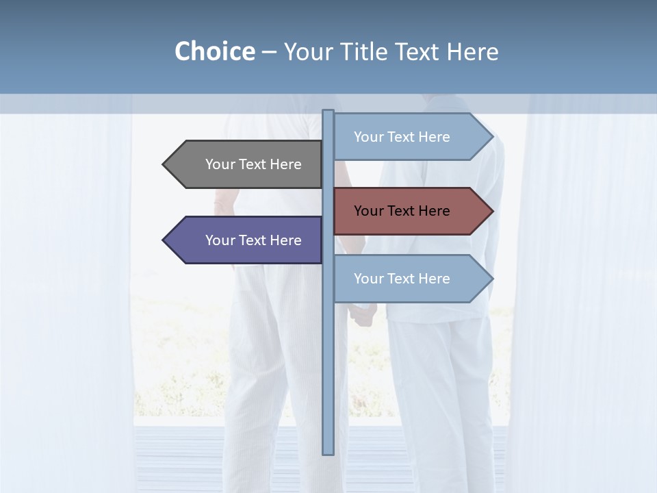 A Couple Of People Standing Next To Each Other PowerPoint Template
