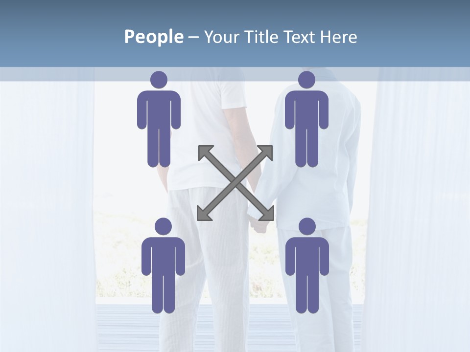 A Couple Of People Standing Next To Each Other PowerPoint Template