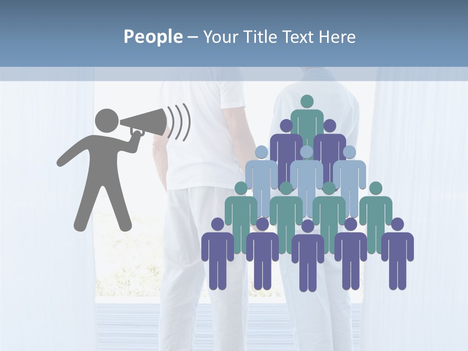 A Couple Of People Standing Next To Each Other PowerPoint Template