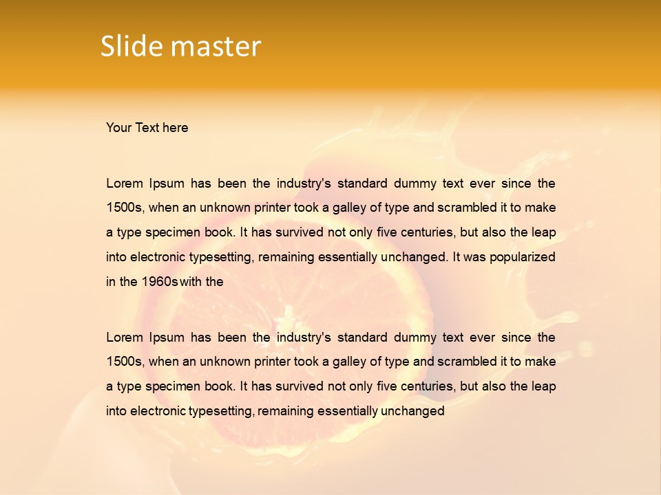 Slice Of Orange Fruit Falling In Juice PowerPoint Template