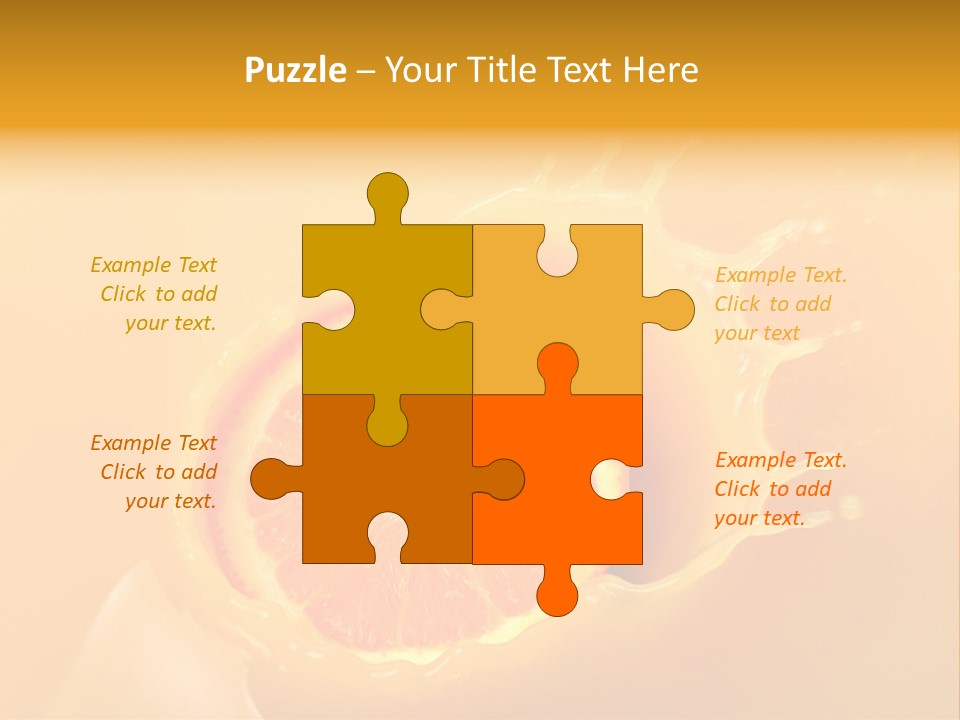 Slice Of Orange Fruit Falling In Juice PowerPoint Template