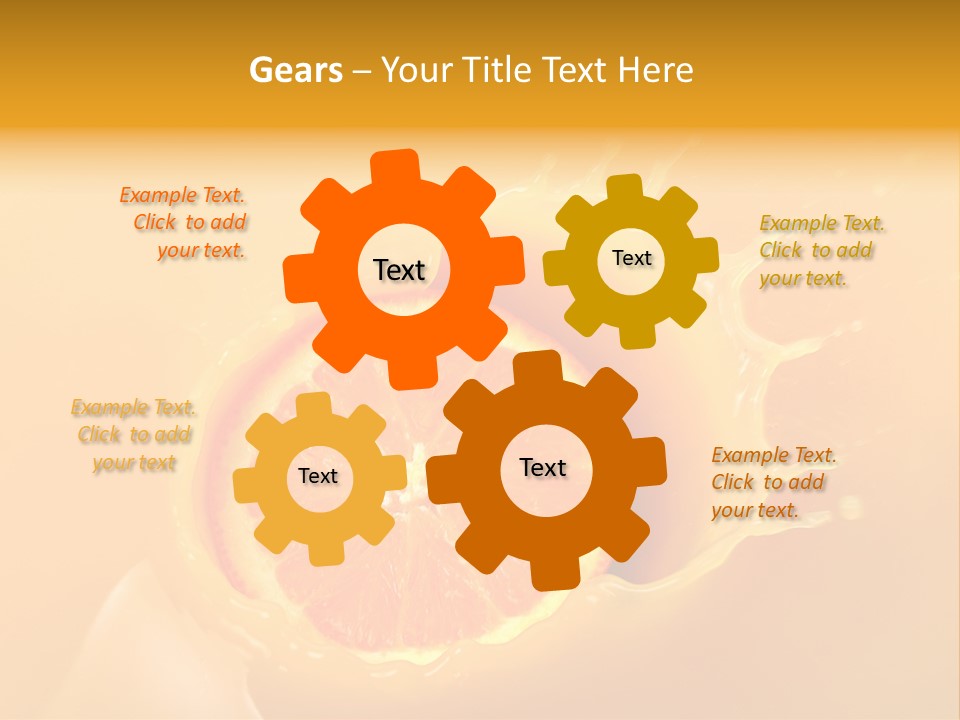 Slice Of Orange Fruit Falling In Juice PowerPoint Template
