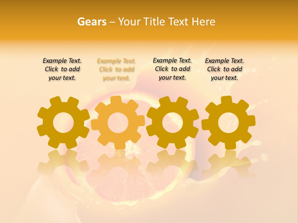 Slice Of Orange Fruit Falling In Juice PowerPoint Template