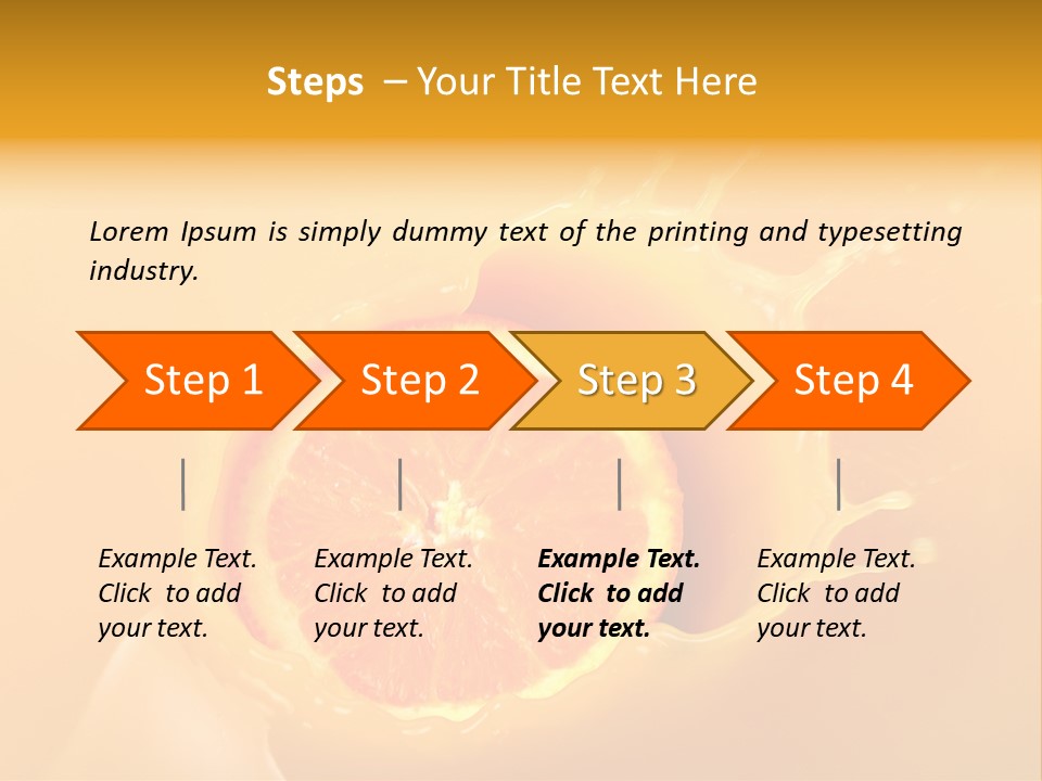 Slice Of Orange Fruit Falling In Juice PowerPoint Template