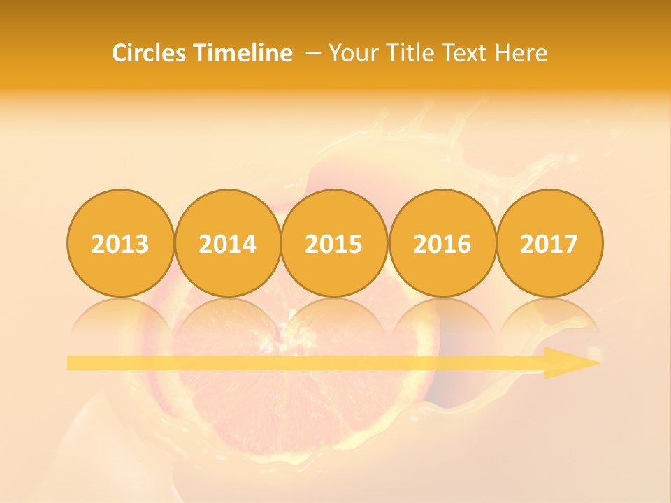 Slice Of Orange Fruit Falling In Juice PowerPoint Template