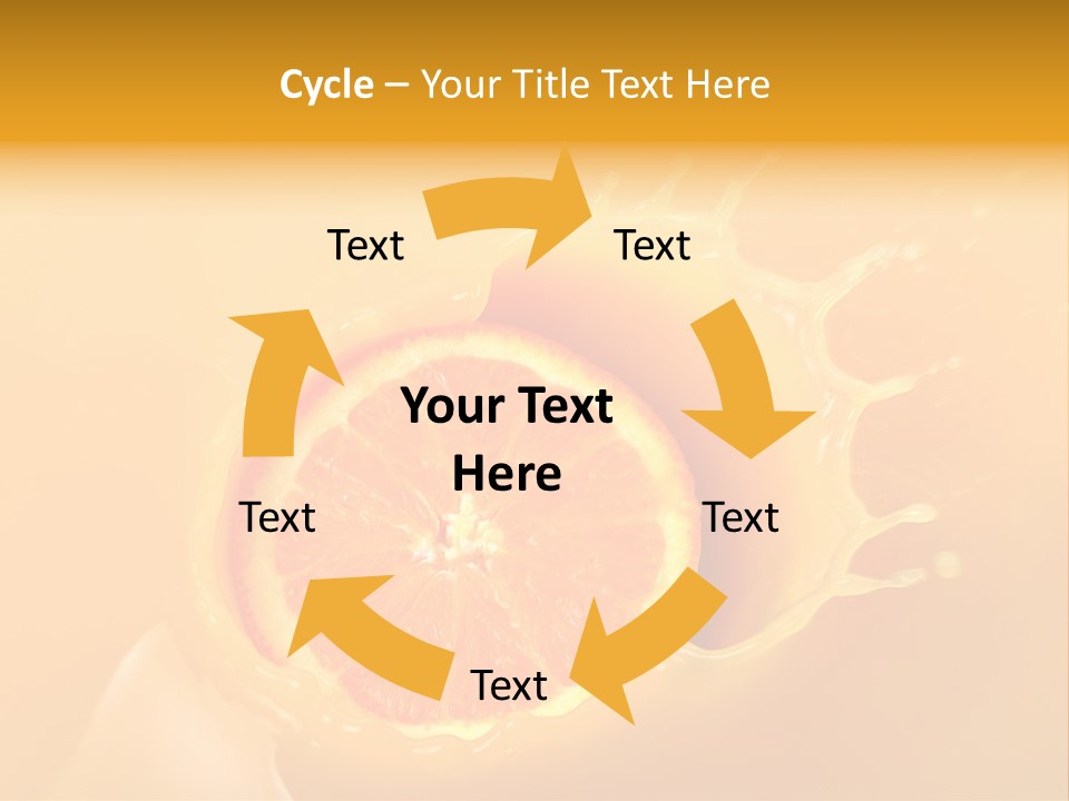 Slice Of Orange Fruit Falling In Juice PowerPoint Template