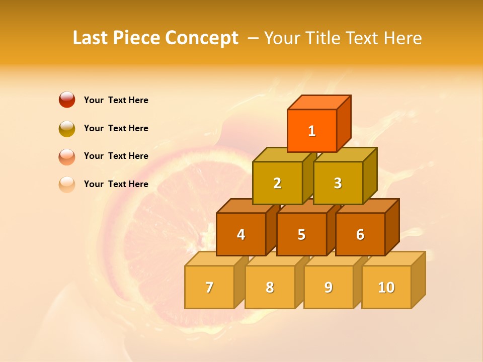 Slice Of Orange Fruit Falling In Juice PowerPoint Template