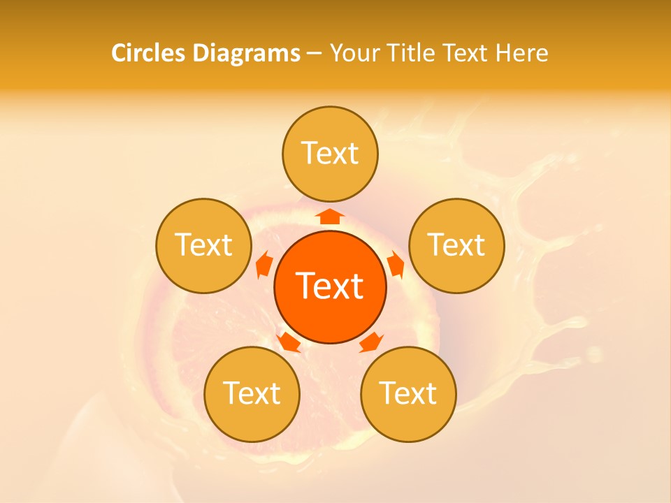 Slice Of Orange Fruit Falling In Juice PowerPoint Template