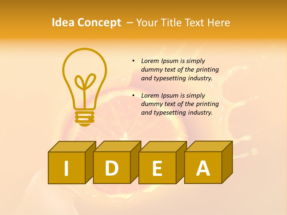 Slice Of Orange Fruit Falling In Juice PowerPoint Template