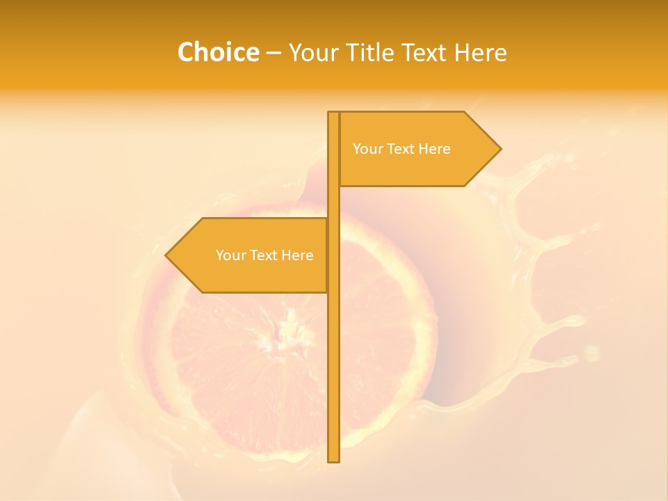 Slice Of Orange Fruit Falling In Juice PowerPoint Template