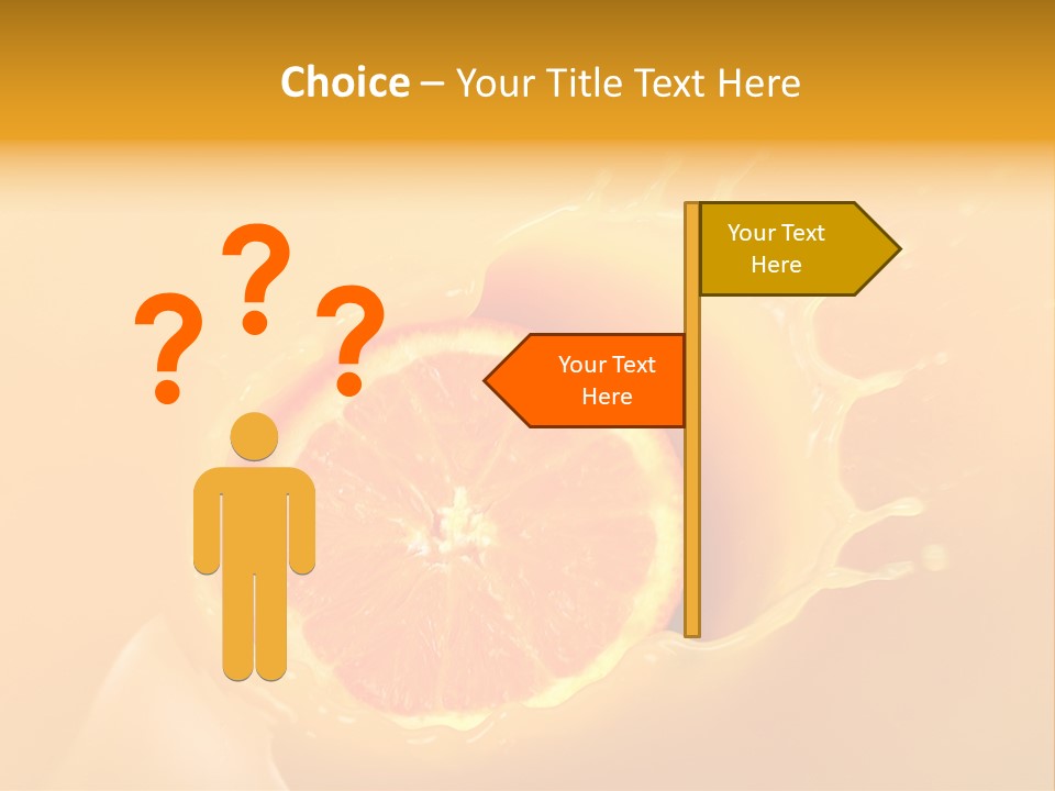 Slice Of Orange Fruit Falling In Juice PowerPoint Template