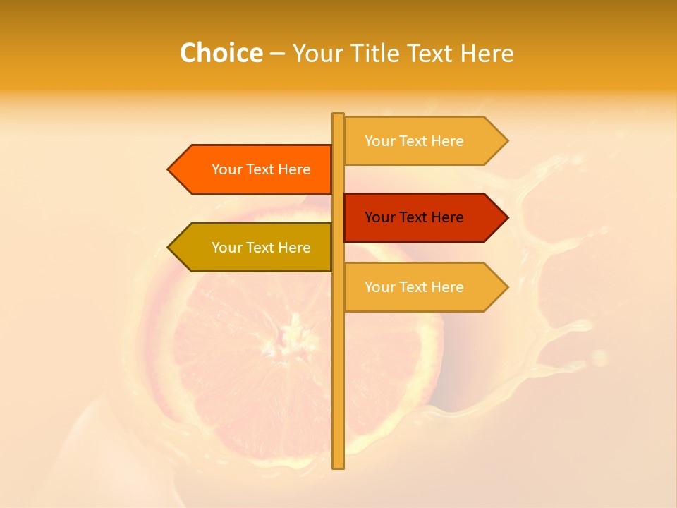 Slice Of Orange Fruit Falling In Juice PowerPoint Template