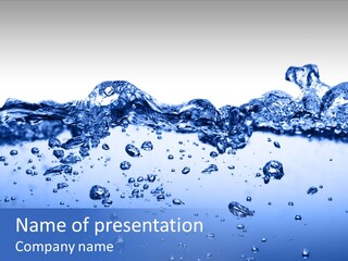 Crisp Clear Water Photographed High Speed. PowerPoint Template