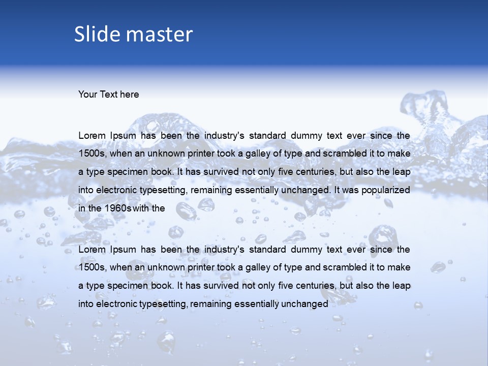 Crisp Clear Water Photographed High Speed. PowerPoint Template