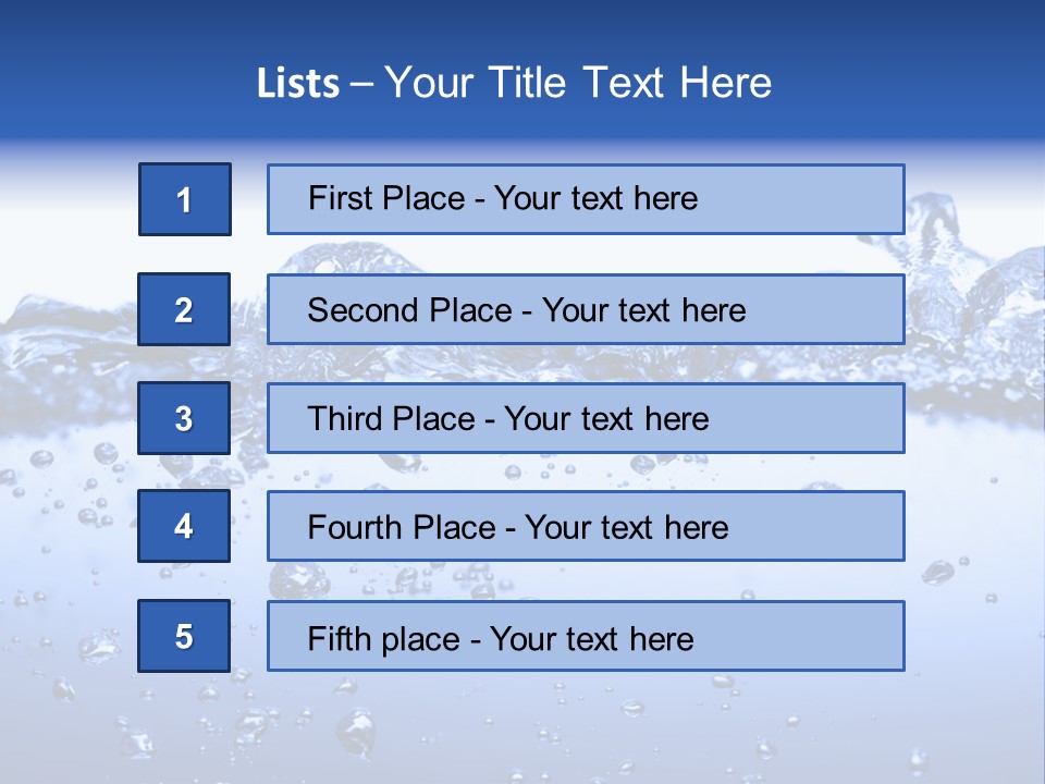 Crisp Clear Water Photographed High Speed. PowerPoint Template