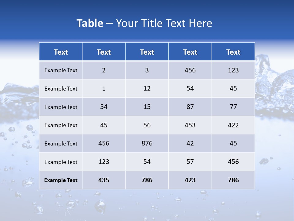 Crisp Clear Water Photographed High Speed. PowerPoint Template