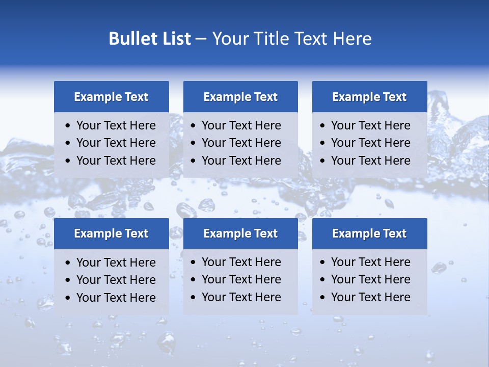 Crisp Clear Water Photographed High Speed. PowerPoint Template