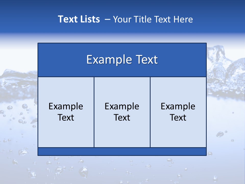 Crisp Clear Water Photographed High Speed. PowerPoint Template
