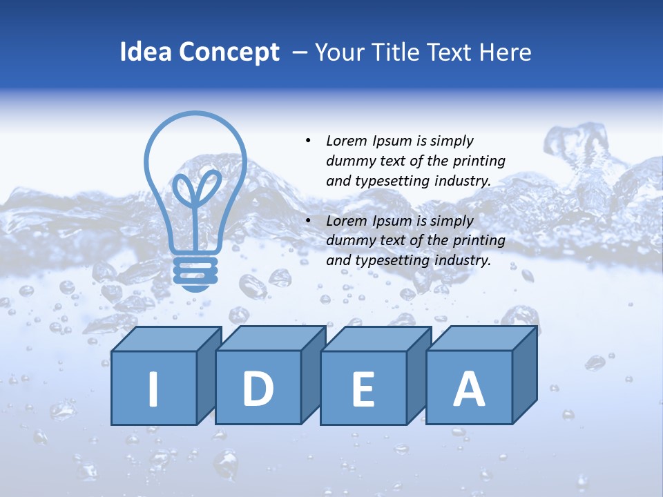 Crisp Clear Water Photographed High Speed. PowerPoint Template