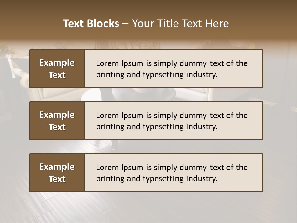 A Living Room With A White Couch And A Black Table PowerPoint Template
