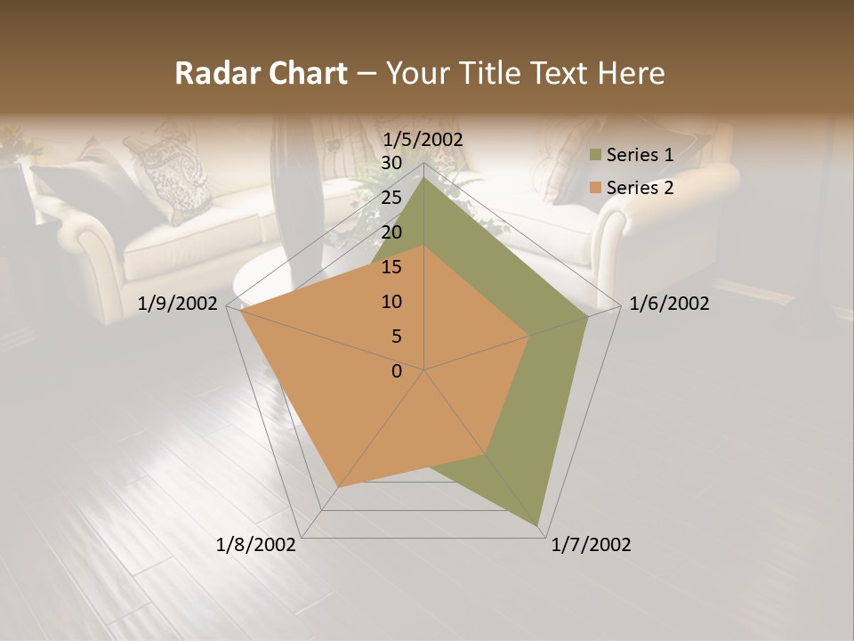 A Living Room With A White Couch And A Black Table PowerPoint Template