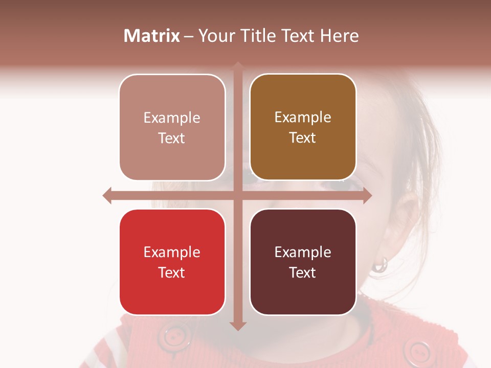 Little Girl With A Severe Flu And Red Eyes - Isolated PowerPoint Template