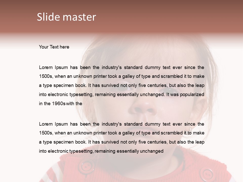 Little Girl With A Severe Flu And Red Eyes - Isolated PowerPoint Template