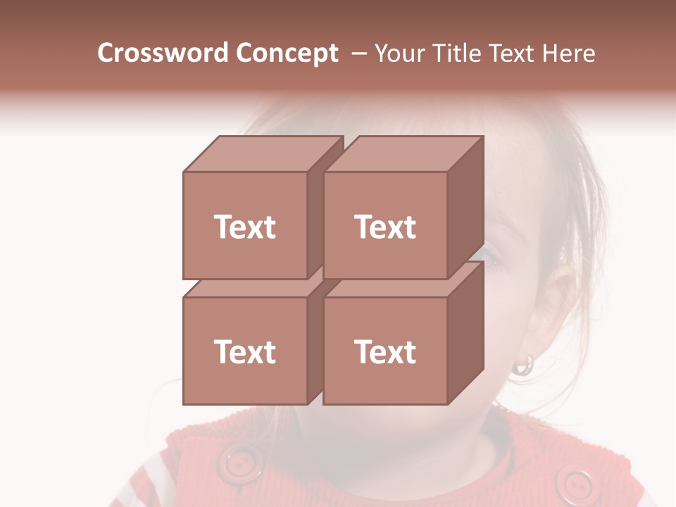 Little Girl With A Severe Flu And Red Eyes - Isolated PowerPoint Template