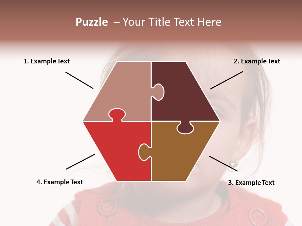 Little Girl With A Severe Flu And Red Eyes - Isolated PowerPoint Template