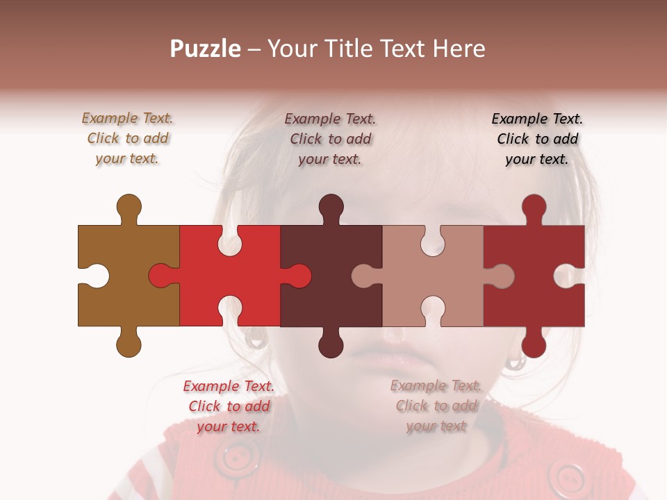 Little Girl With A Severe Flu And Red Eyes - Isolated PowerPoint Template