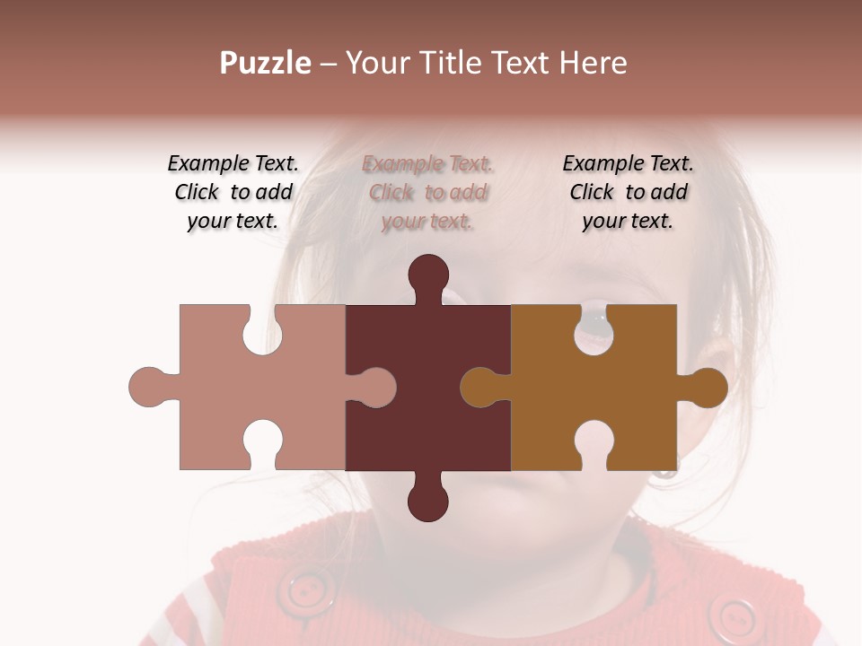 Little Girl With A Severe Flu And Red Eyes - Isolated PowerPoint Template