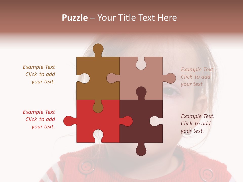 Little Girl With A Severe Flu And Red Eyes - Isolated PowerPoint Template