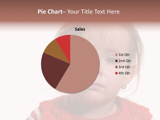 Little Girl With A Severe Flu And Red Eyes - Isolated PowerPoint Template