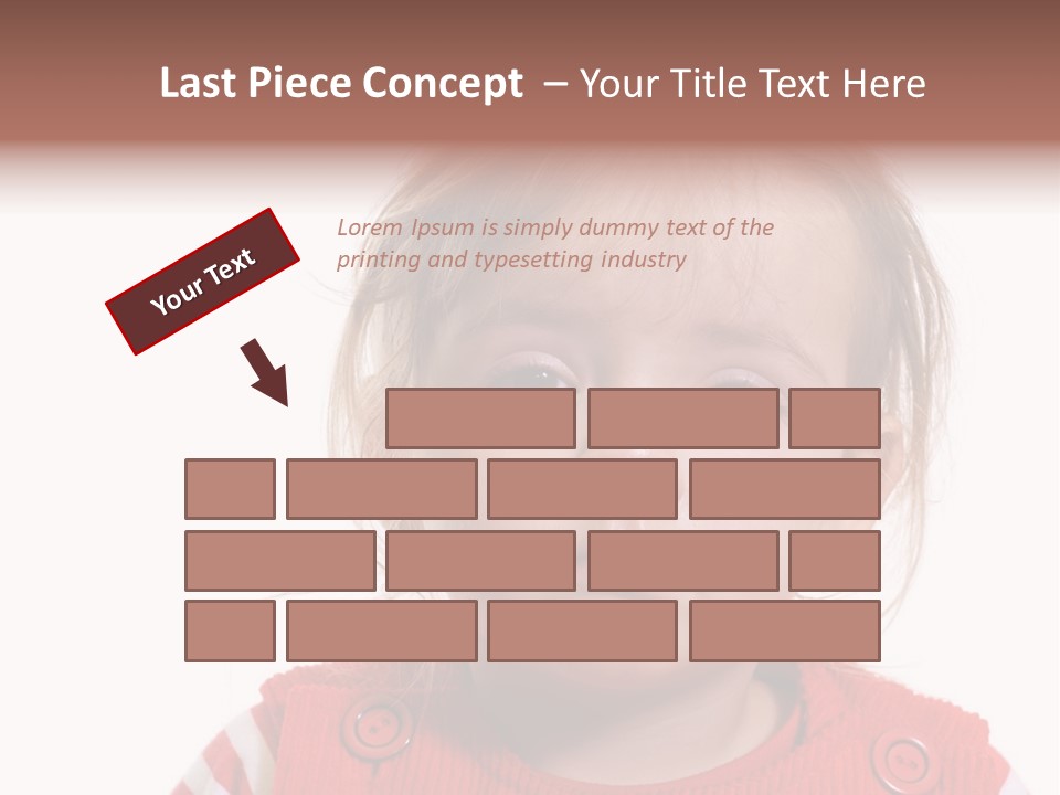 Little Girl With A Severe Flu And Red Eyes - Isolated PowerPoint Template