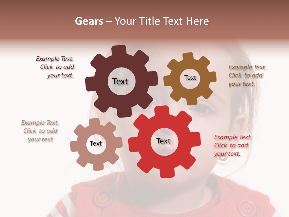 Little Girl With A Severe Flu And Red Eyes - Isolated PowerPoint Template