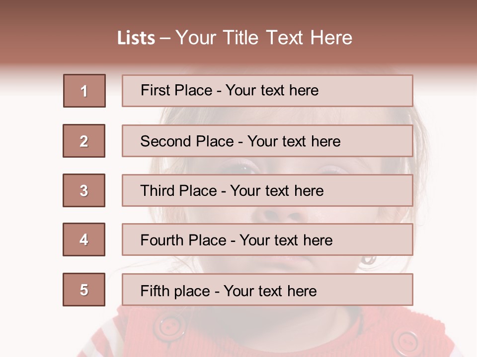 Little Girl With A Severe Flu And Red Eyes - Isolated PowerPoint Template