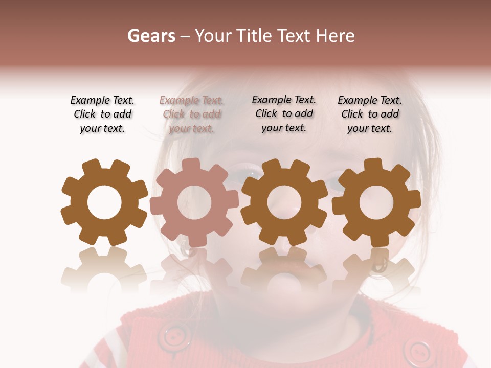 Little Girl With A Severe Flu And Red Eyes - Isolated PowerPoint Template