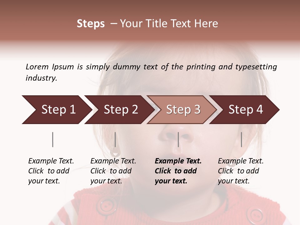 Little Girl With A Severe Flu And Red Eyes - Isolated PowerPoint Template