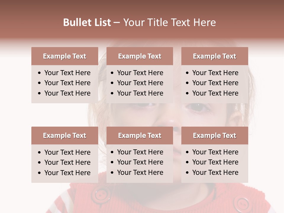 Little Girl With A Severe Flu And Red Eyes - Isolated PowerPoint Template