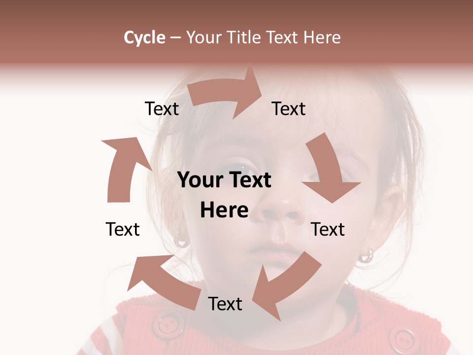 Little Girl With A Severe Flu And Red Eyes - Isolated PowerPoint Template