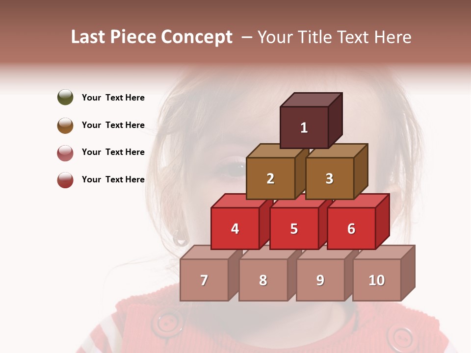 Little Girl With A Severe Flu And Red Eyes - Isolated PowerPoint Template