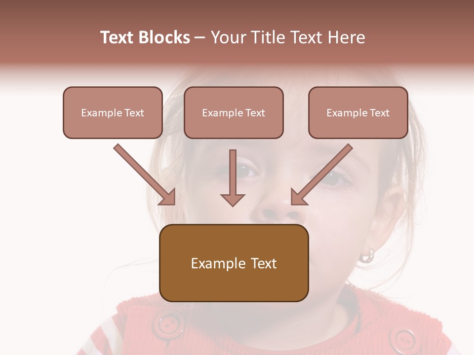 Little Girl With A Severe Flu And Red Eyes - Isolated PowerPoint Template