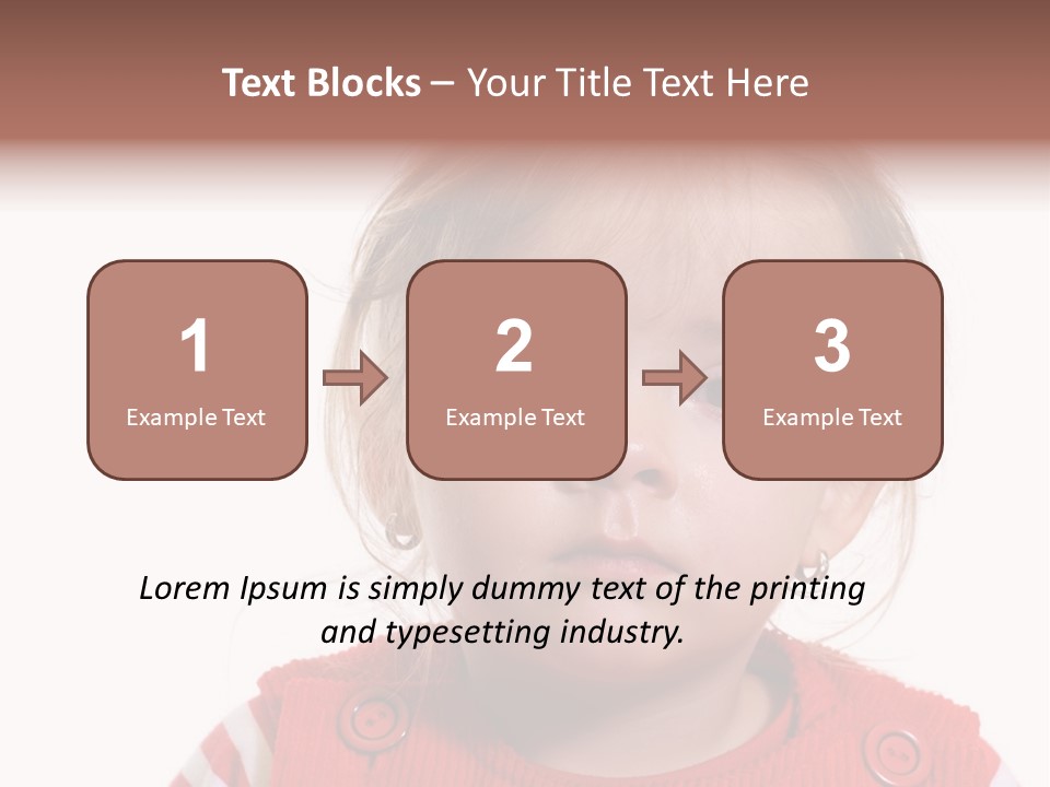 Little Girl With A Severe Flu And Red Eyes - Isolated PowerPoint Template