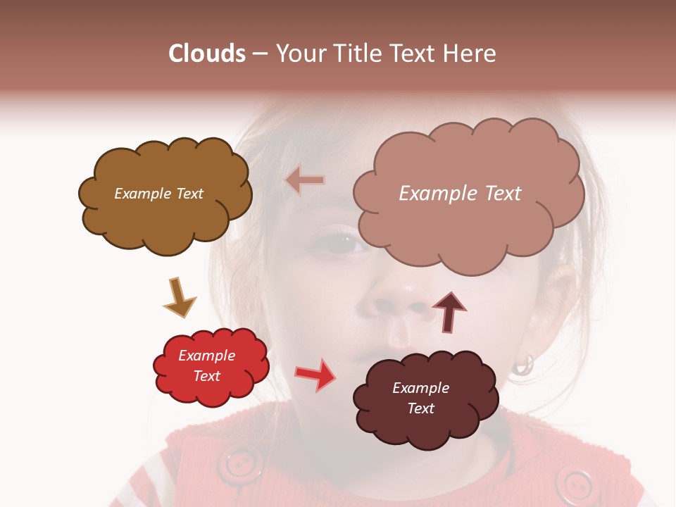 Little Girl With A Severe Flu And Red Eyes - Isolated PowerPoint Template