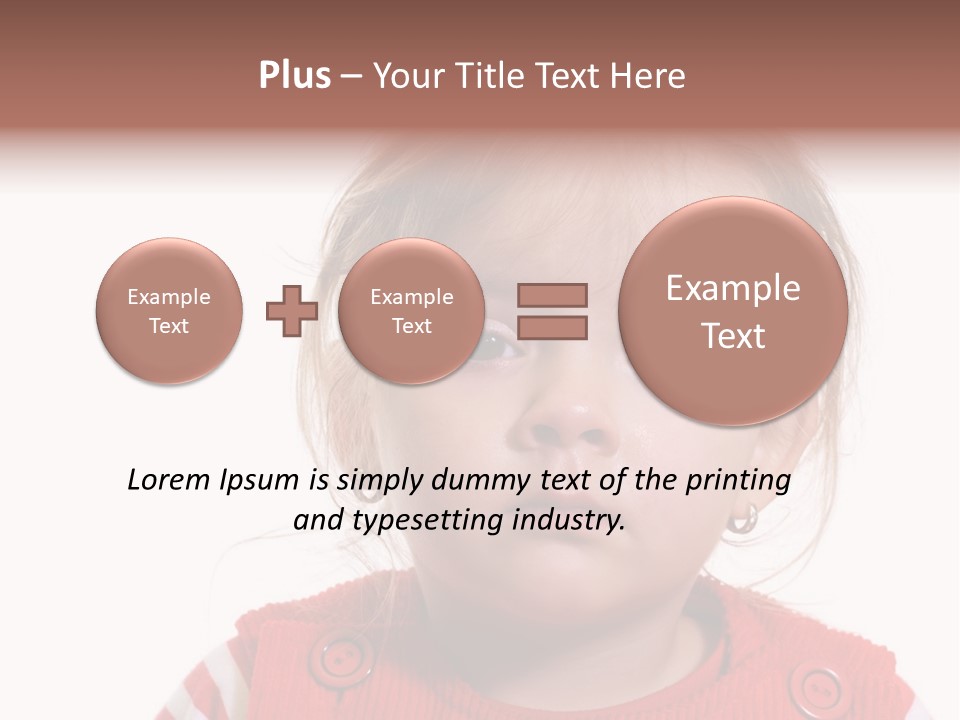 Little Girl With A Severe Flu And Red Eyes - Isolated PowerPoint Template
