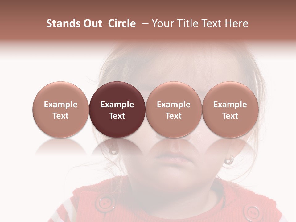 Little Girl With A Severe Flu And Red Eyes - Isolated PowerPoint Template