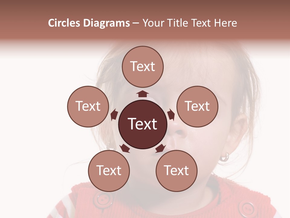 Little Girl With A Severe Flu And Red Eyes - Isolated PowerPoint Template